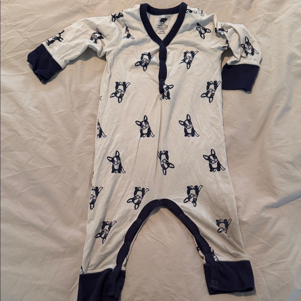 Charming Kids Footie with Dog Print